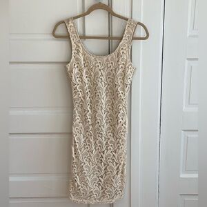 Chelsea & Violet Cream Lace Mini Dress